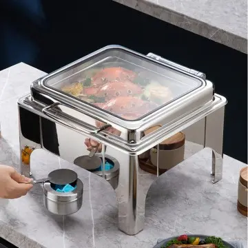 6QT stainless steel visible self-closing chafin...