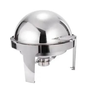 6QT round roll top cover stainless steel hotel buffet chafing dish