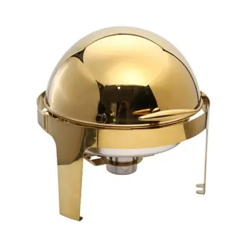 6QT golden round roll top cover stainless steel hotel buffet chafing dish