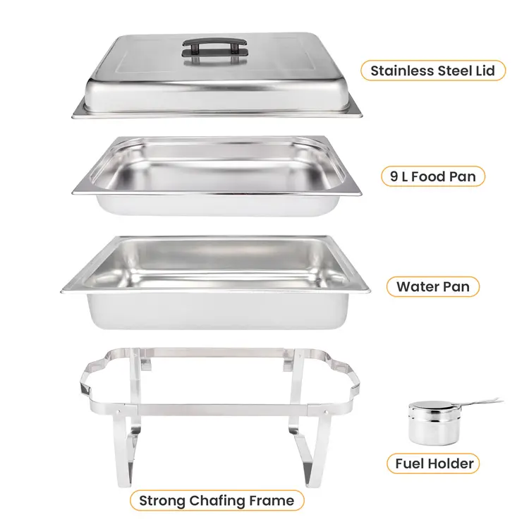 9QT stainless steel hotel buffet chafing dish (9)