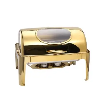 9QT rectangle roll top cover stainless steel ho...