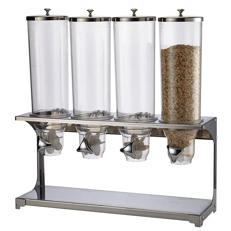 4L stainless steel buffet cereal dispenser oatmeal holder (one head, two heads, three heads and four heads)