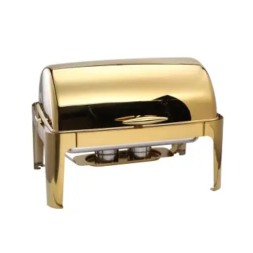 9QT gilded golden rectangle roll top cover stai...