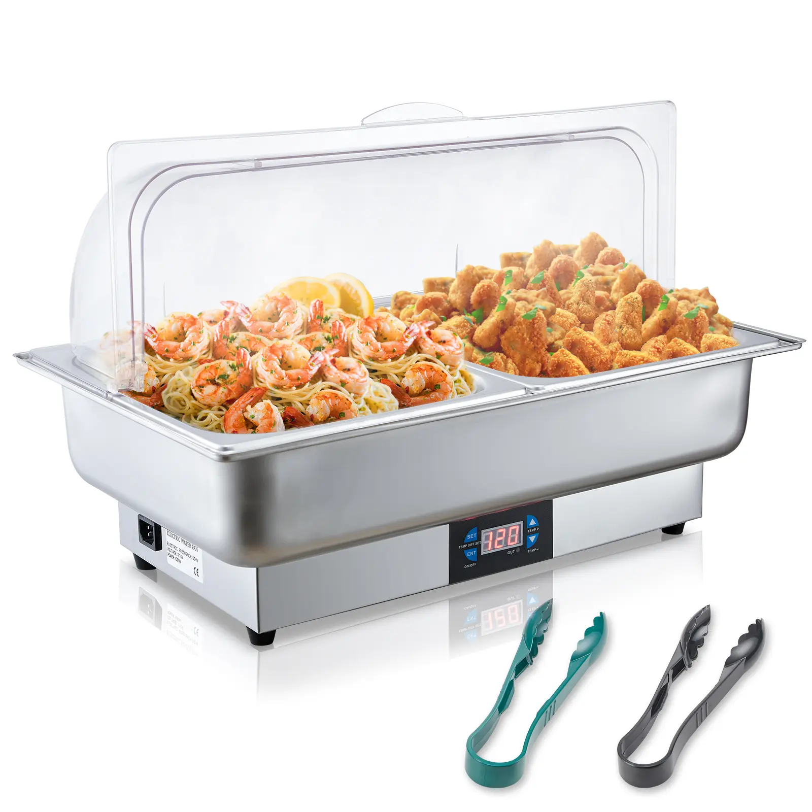 9QT digital constant temperature stainless steel 1/2 chafing dish