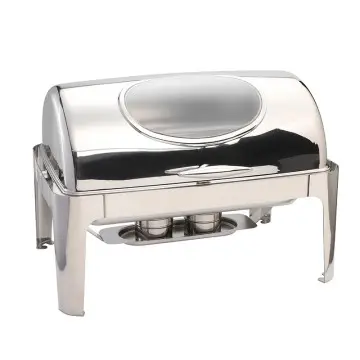9QT round roll top cover stainless steel hotel buffet chafing dish