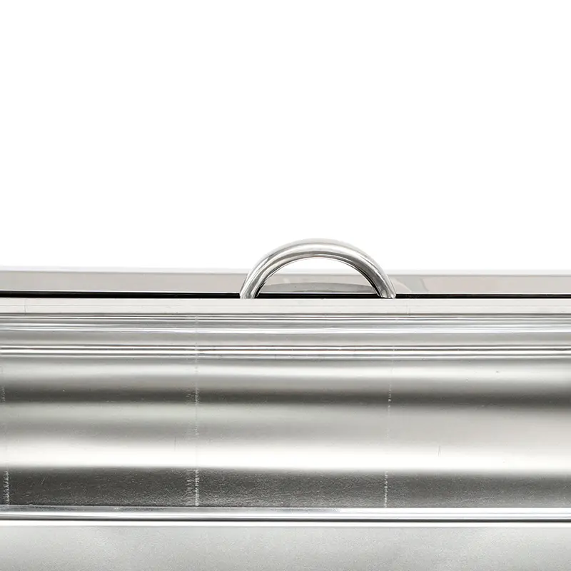 Stainless Steel Buffet Chafing Dish with a 9QT Rectangle Roll - Top Cover (10)