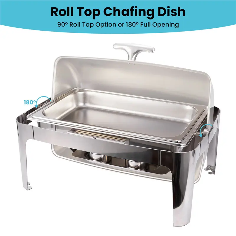 9QT rectangle roll top cover stainless steel buffet chafing dish (2).jpg