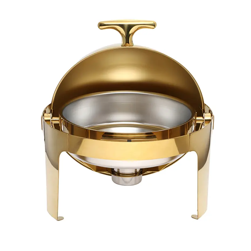 6QT golden round roll top cover stainless steel hotel buffet chafing dish (2).jpg