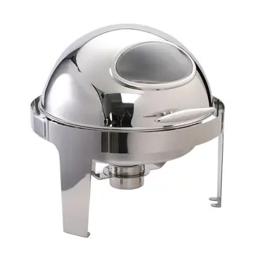 6QT round roll top visible cover stainless steel buffet chafing dish with window