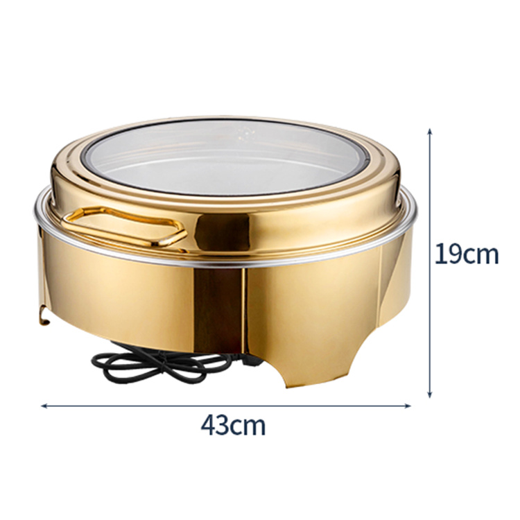 Golden 6QT round stainless steel round visible self-closing lid chafing dish with window  ( (3).jpg